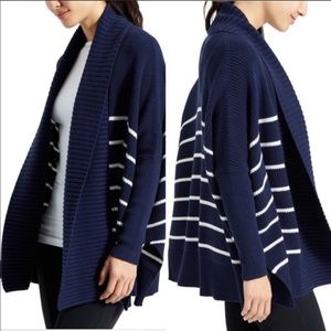 Athleta Navy/White Striped Cardigan. Sz XXS NWOT.